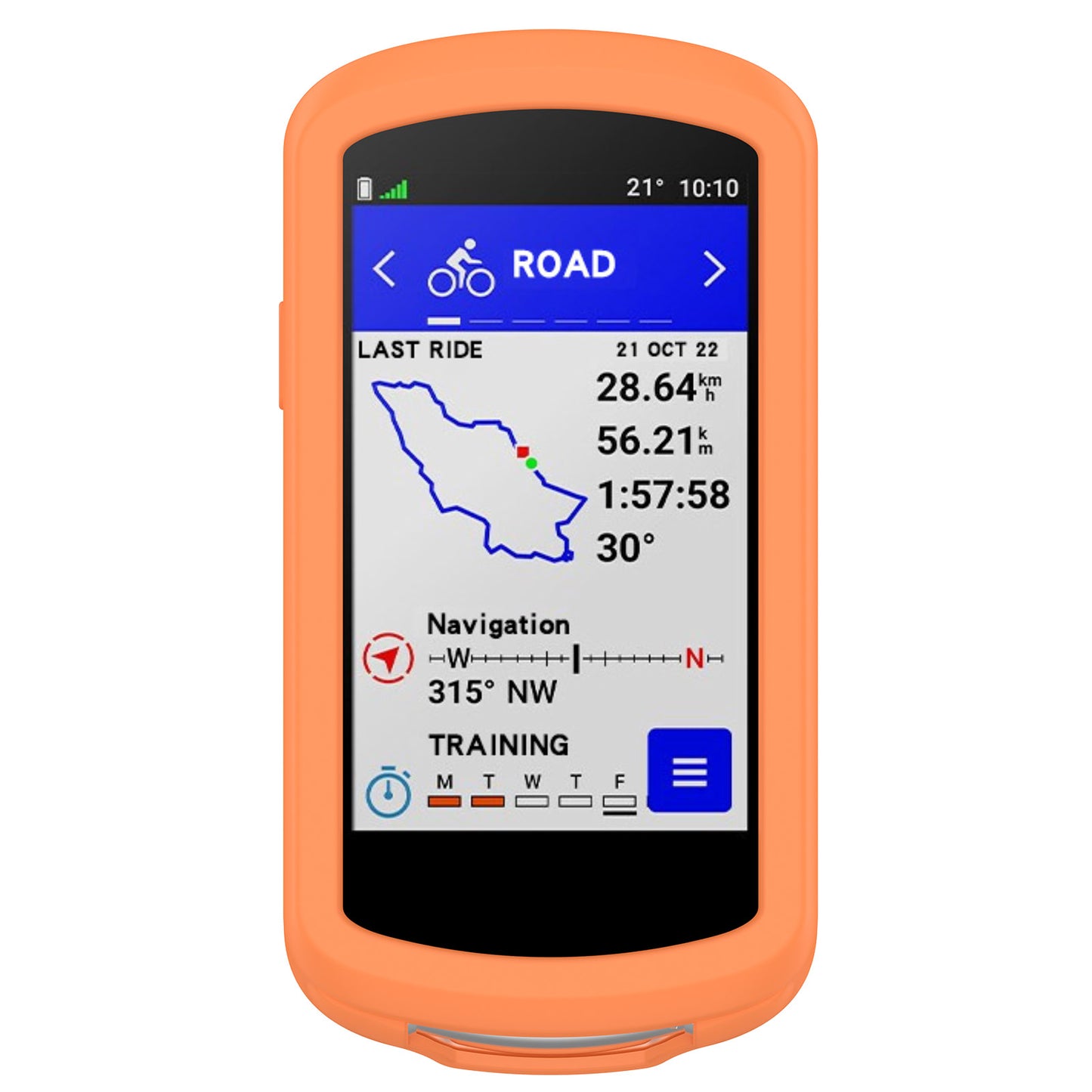 Uniqkart for Garmin Edge 1040 Scratch Resistant Soft Silicone Case Bike GPS Computer Protective Cover - Orange