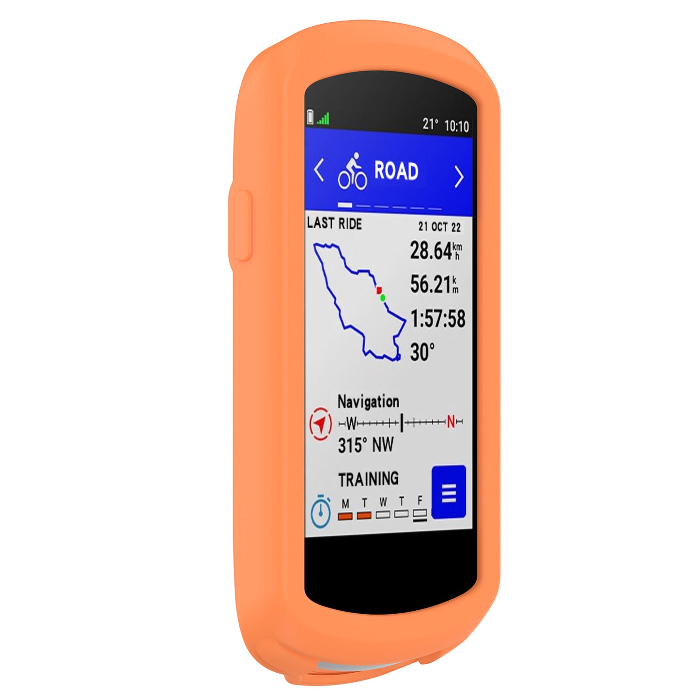 Uniqkart for Garmin Edge 1040 Scratch Resistant Soft Silicone Case Bike GPS Computer Protective Cover - Orange
