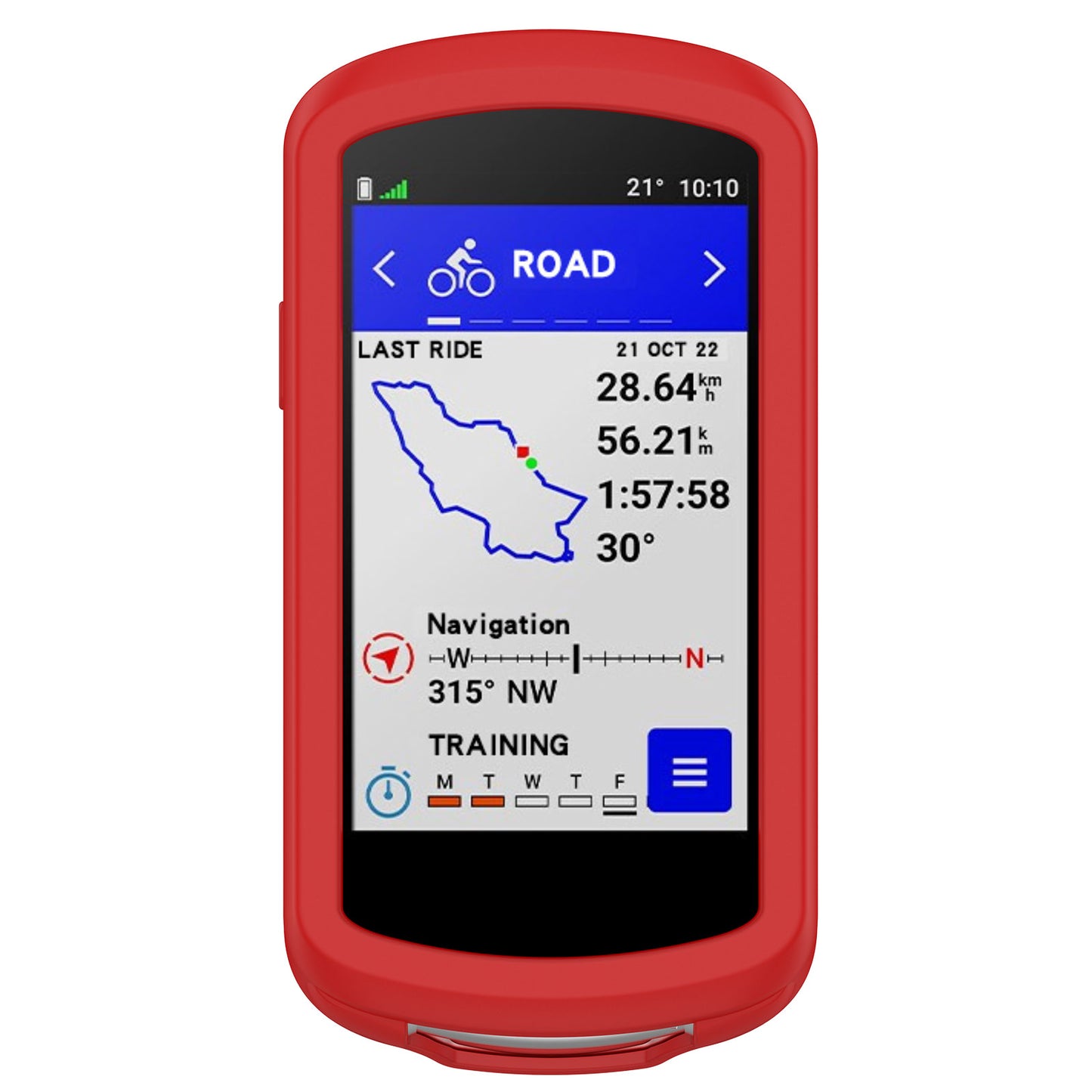 Uniqkart for Garmin Edge 1040 Scratch Resistant Soft Silicone Case Bike GPS Computer Protective Cover - Red