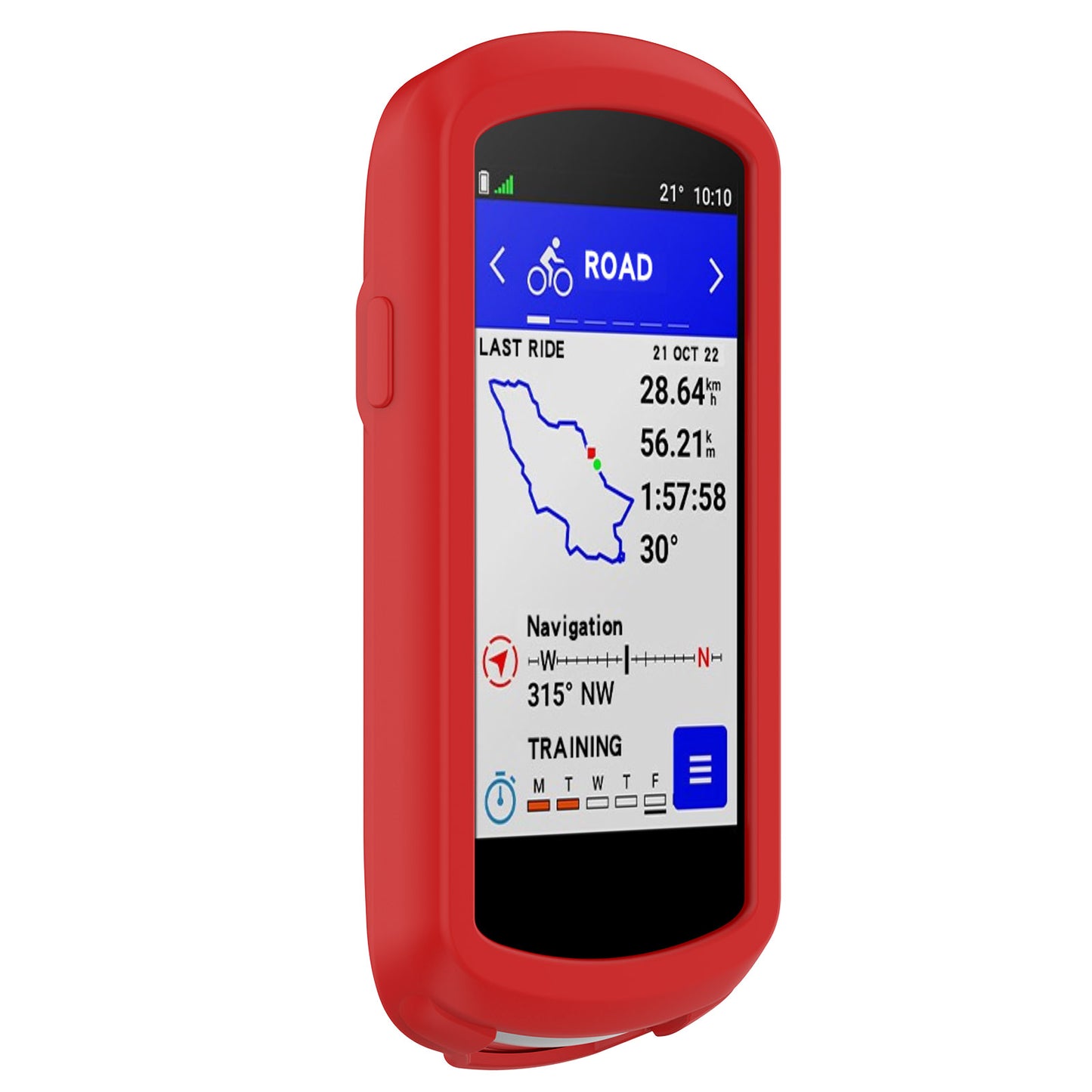 Uniqkart for Garmin Edge 1040 Scratch Resistant Soft Silicone Case Bike GPS Computer Protective Cover - Red