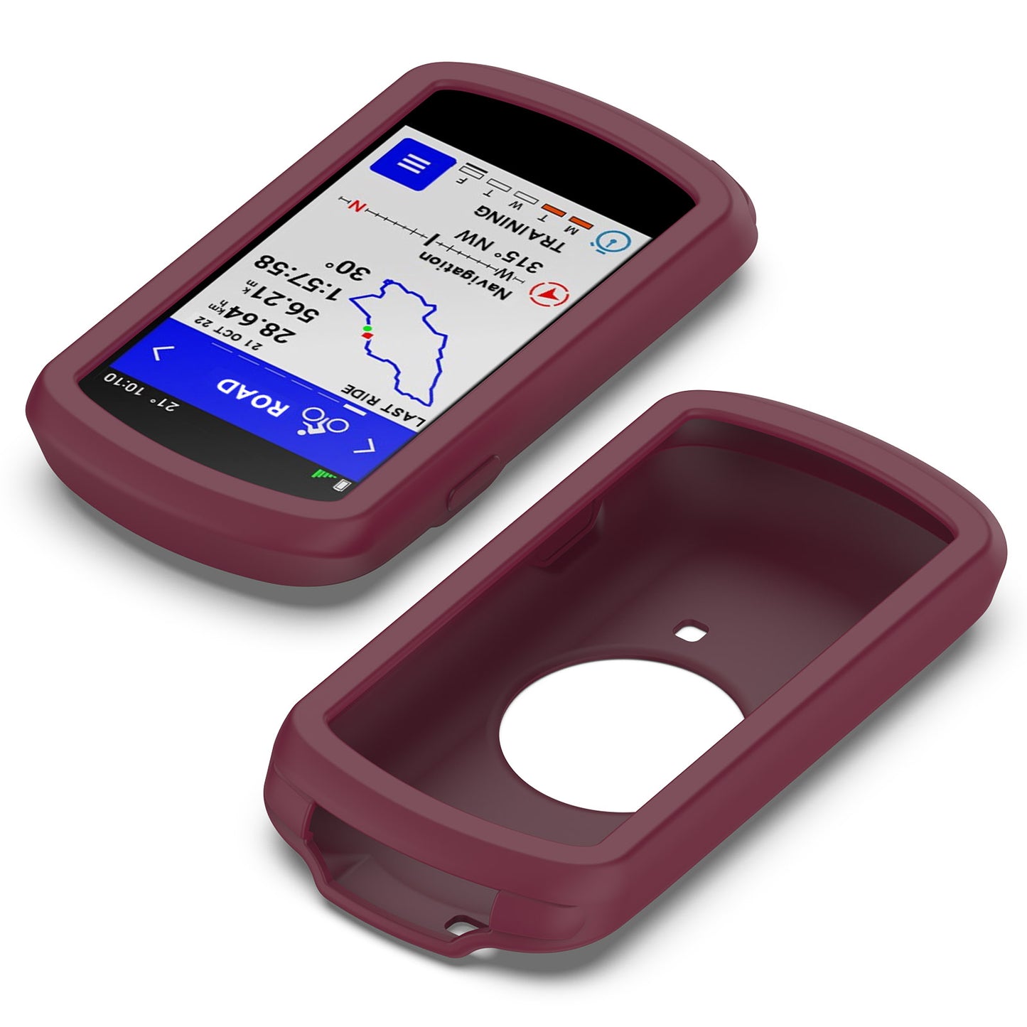 Uniqkart for Garmin Edge 1040 Scratch Resistant Soft Silicone Case Bike GPS Computer Protective Cover - Wine Red