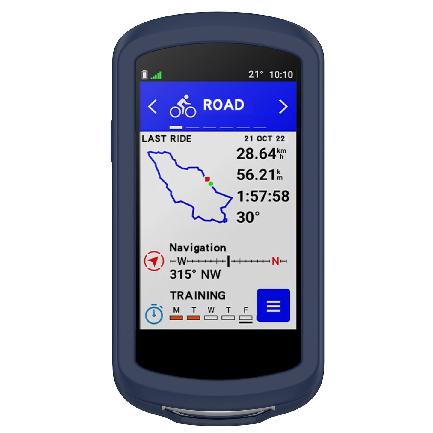 Uniqkart for Garmin Edge 1040 Scratch Resistant Soft Silicone Case Bike GPS Computer Protective Cover - Midnight Blue