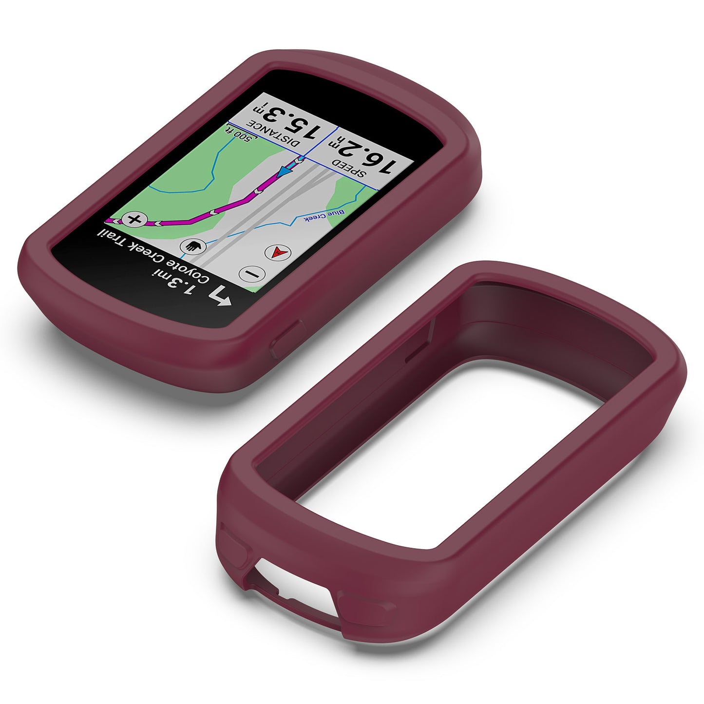 Uniqkart for Garmin Explore 2 Bike GPS Computer Anti-drop Protective Cover Soft Silicone Case - Wine Red