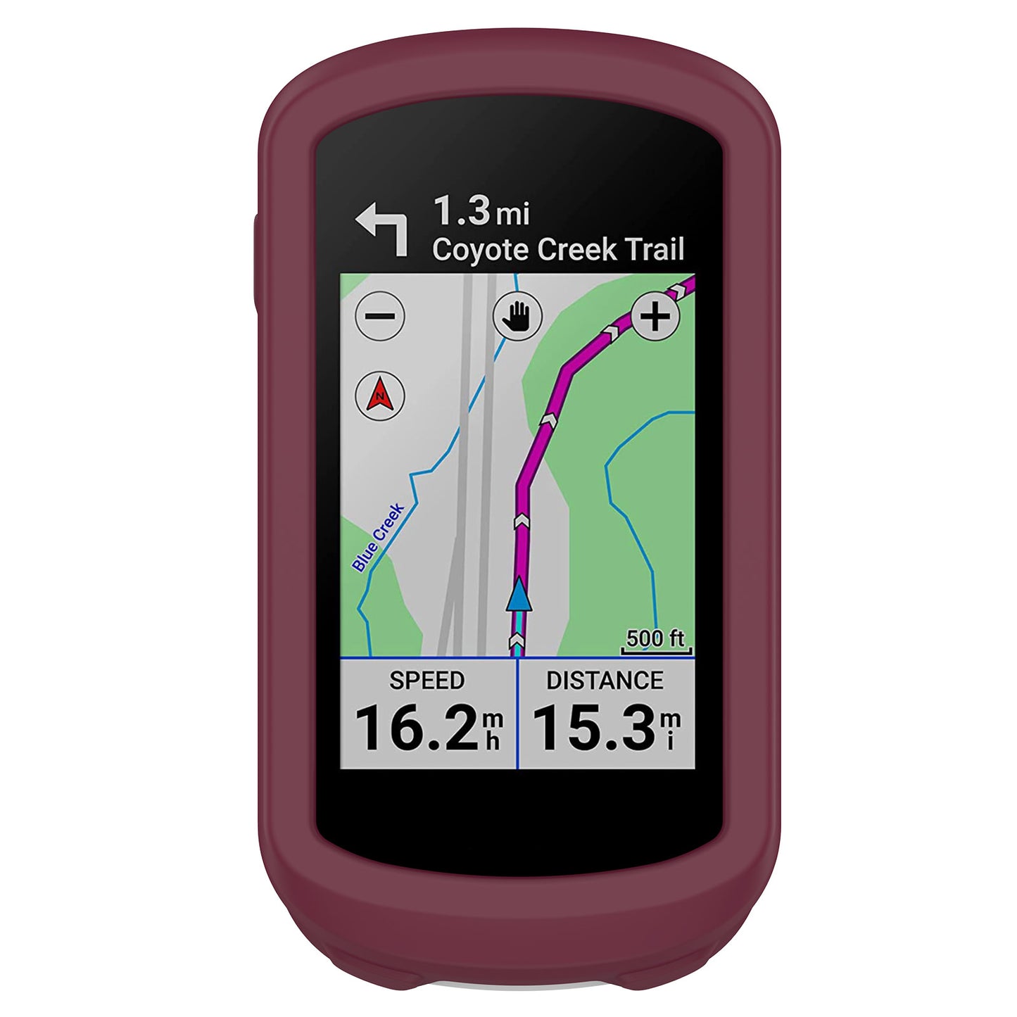 Uniqkart for Garmin Explore 2 Bike GPS Computer Anti-drop Protective Cover Soft Silicone Case - Wine Red