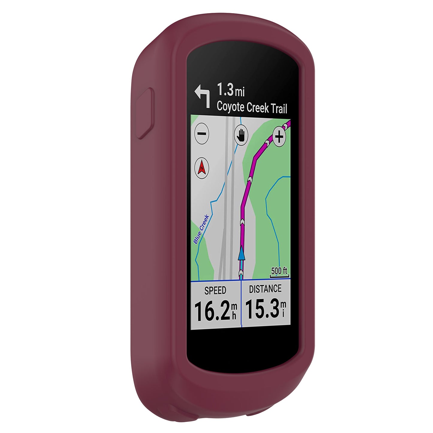 Uniqkart for Garmin Explore 2 Bike GPS Computer Anti-drop Protective Cover Soft Silicone Case - Wine Red