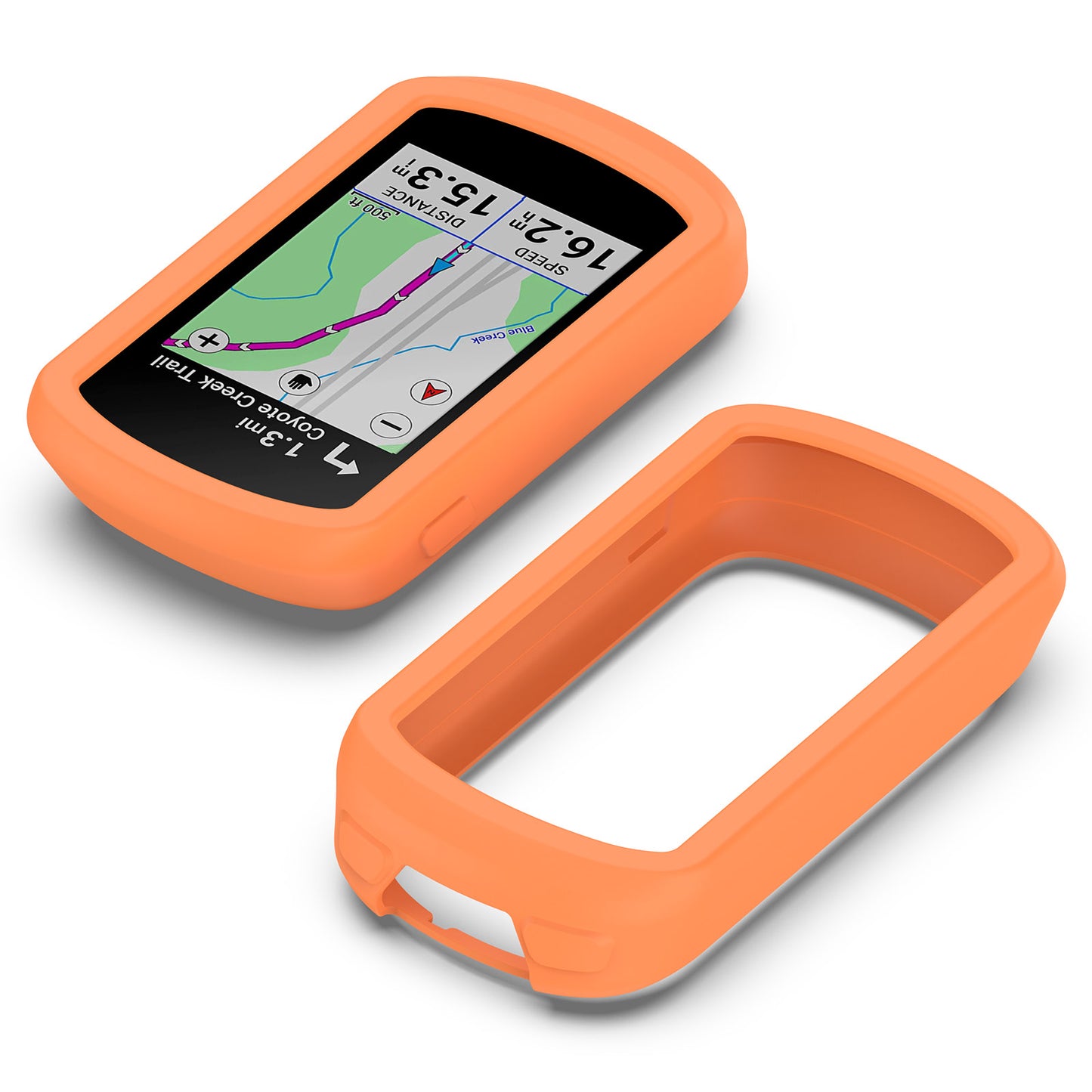 Uniqkart for Garmin Explore 2 Bike GPS Computer Anti-drop Protective Cover Soft Silicone Case - Orange