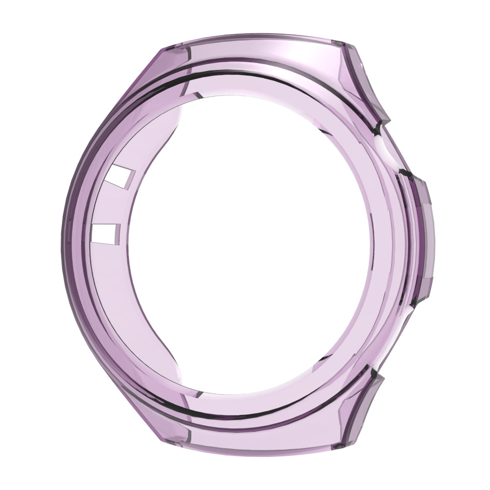 Uniqkart for Huawei Watch 4 Pro Shockproof TPU Watch Case Hollow Protective Frame - Transparent Purple