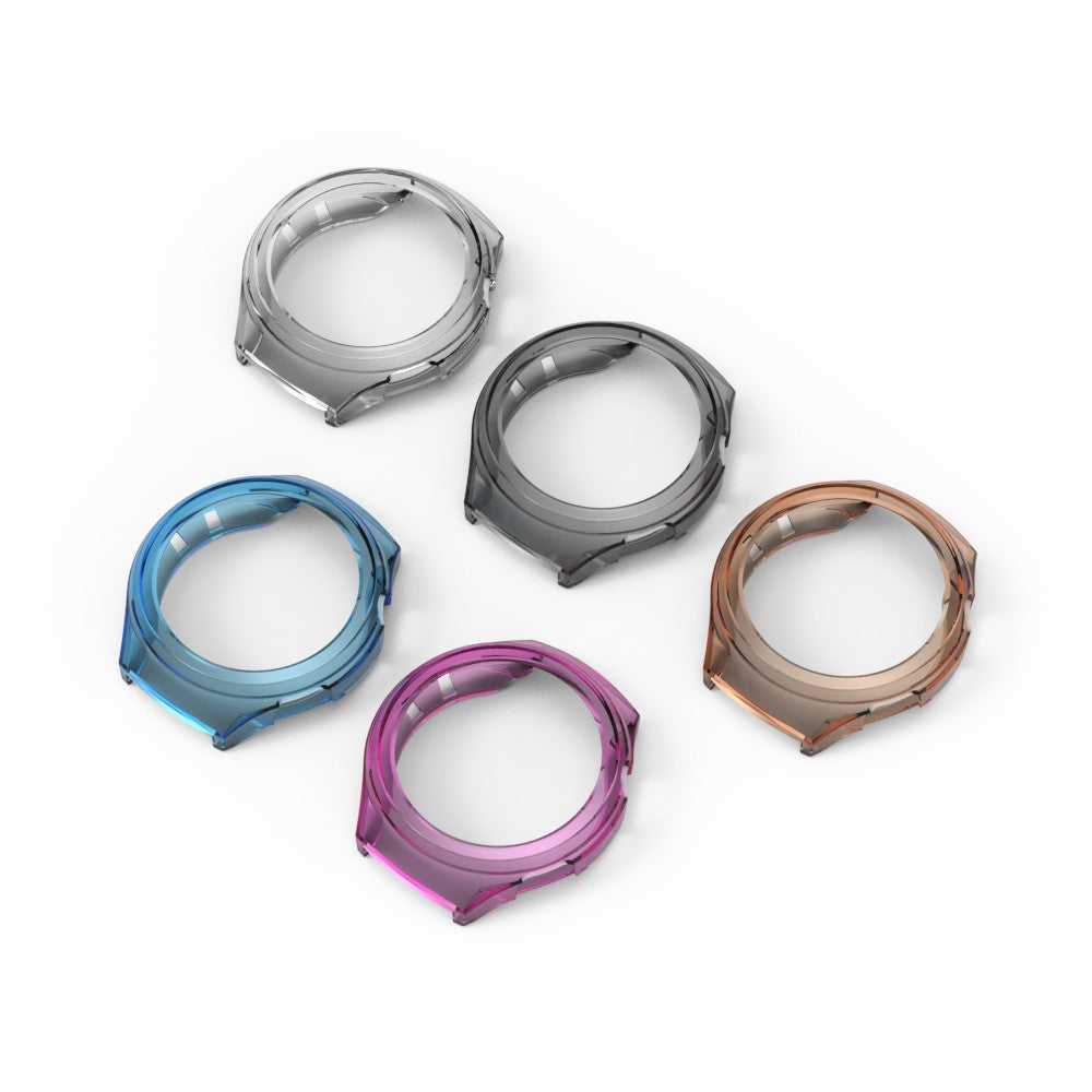 Uniqkart for Huawei Watch 4 Pro Shockproof TPU Watch Case Hollow Protective Frame - Transparent Purple