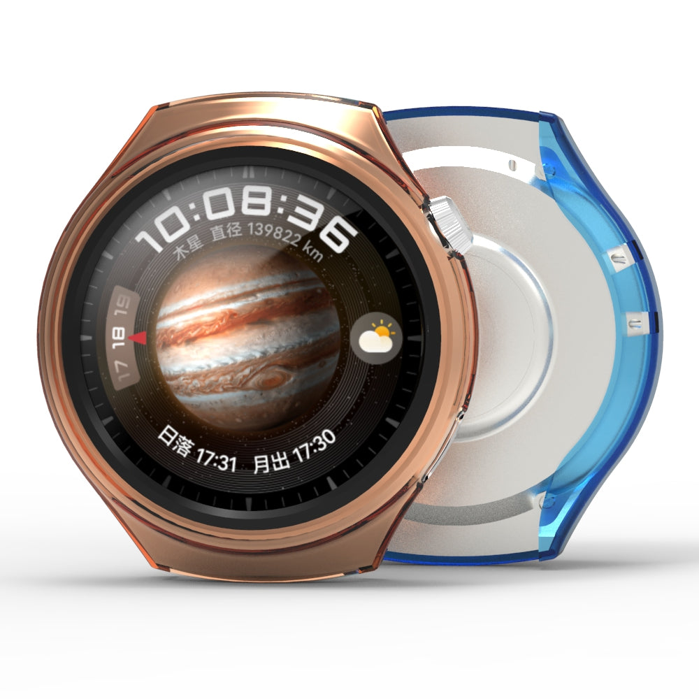 Uniqkart for Huawei Watch 4 Pro Shockproof TPU Watch Case Hollow Protective Frame - Transparent White