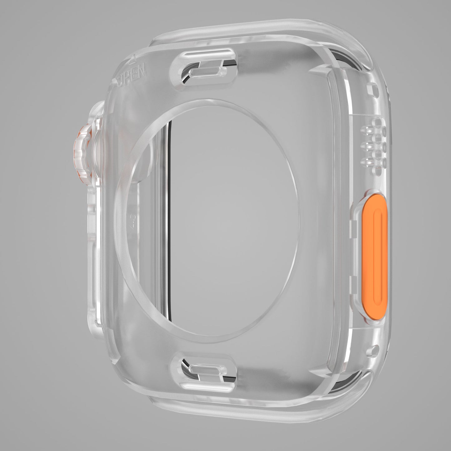 Waterproof Case for Apple Watch Series 6 5 4 SE (2022) SE 44mm , Hard PC Full Protective Cover with Tempered Glass Screen Protector - Transparent