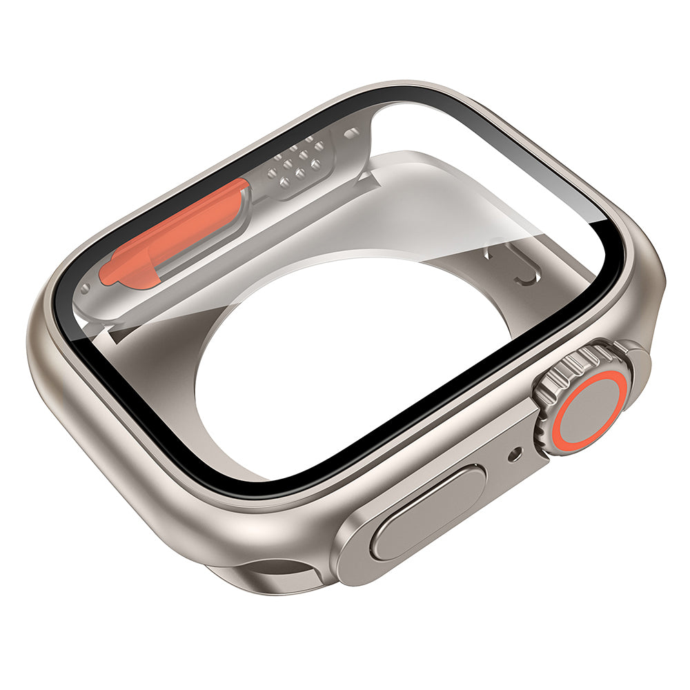 PC Watch Case for Apple Watch Series 6 5 4 SE (2022) SE 40mm , Full Coverage Protective Cover with Tempered Glass Screen Protector - Original Black