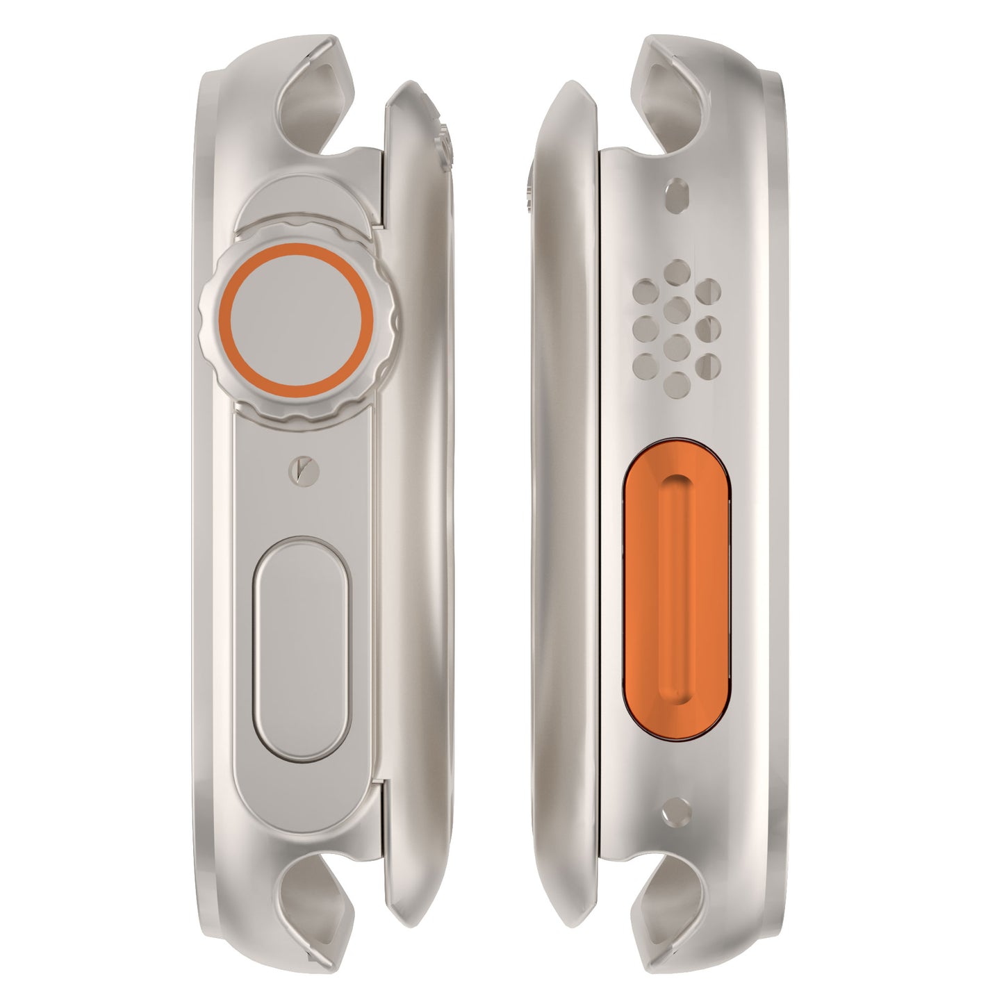 Uniqkart for Apple Watch Series 8 7 41mm Waterproof Case Ultra-Thin Shockproof Hard PC Cover with Tempered Glass Screen Protector - Starlight Silver