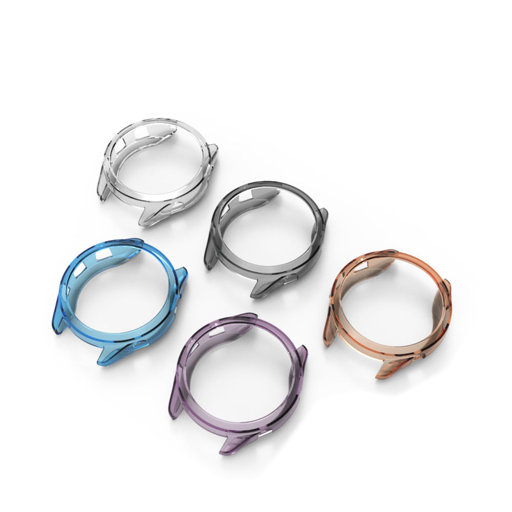 Uniqkart for Garmin Forerunner 265 TPU Watch Case Anti-collision Hollow Protective Frame - Transparent Blue