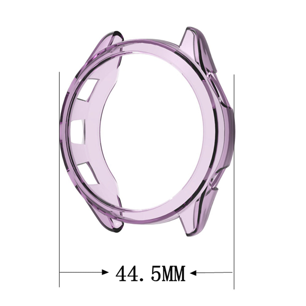 Uniqkart for Garmin Forerunner 265S TPU Watch Case Hollow Anti-scratch Watch Frame - Transparent Purple
