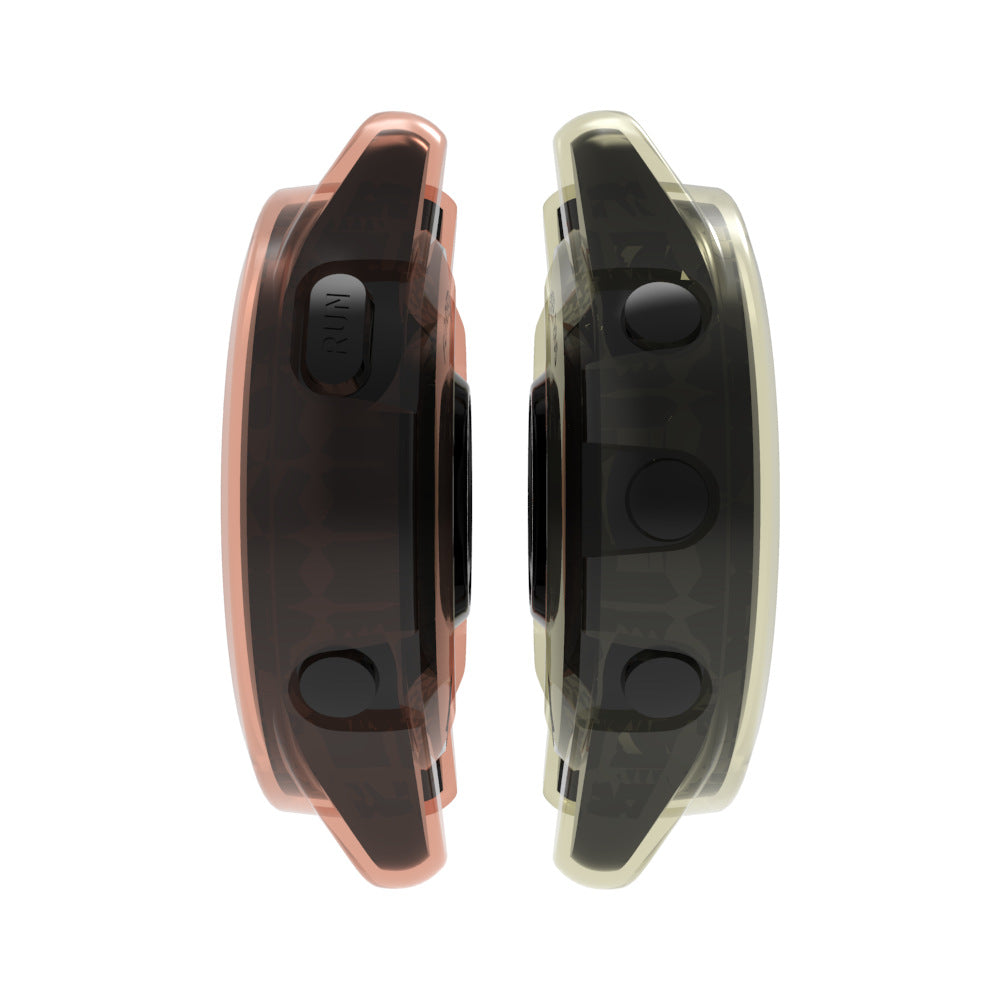 Uniqkart for Garmin Forerunner 965 Hollow Protective Frame Anti-collision TPU Watch Case - Transparent Blue