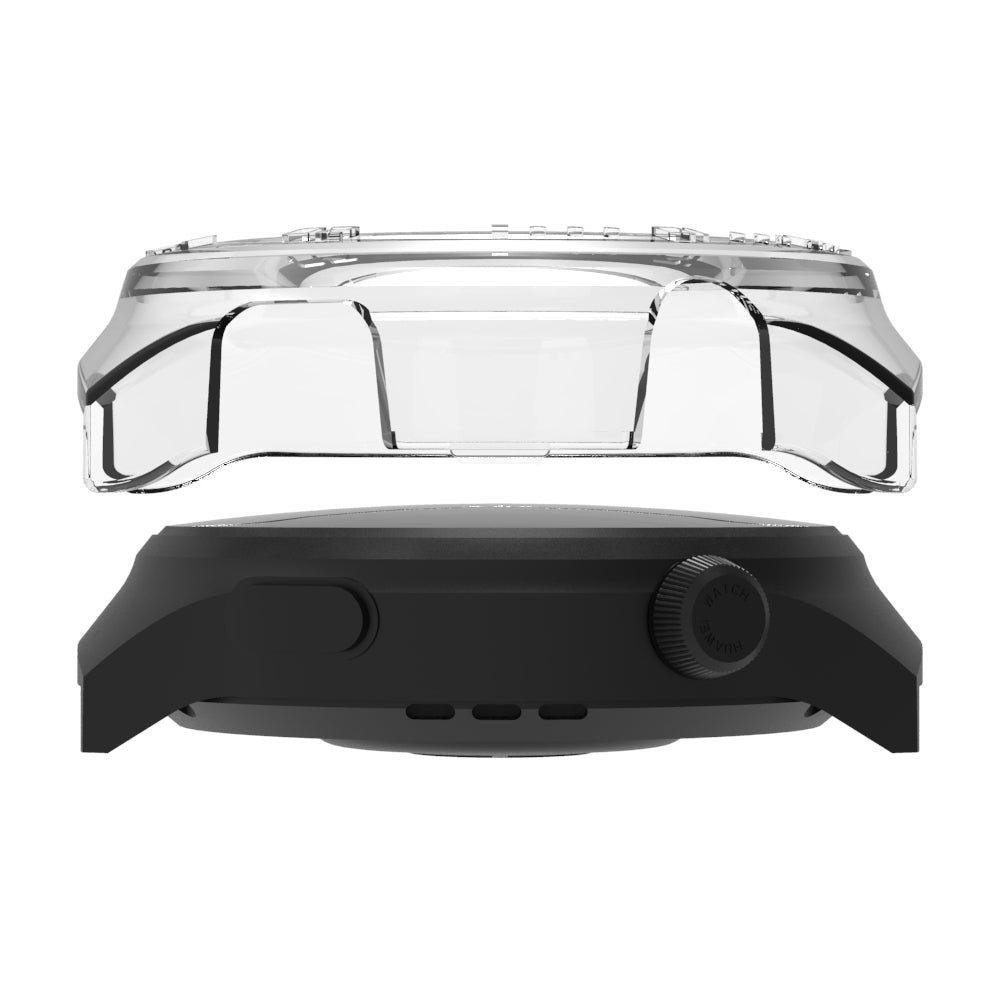 Uniqkart for Huawei Watch 4 Anti-collision Watch Case PC Hollow Protective Frame with Scale - Transparent