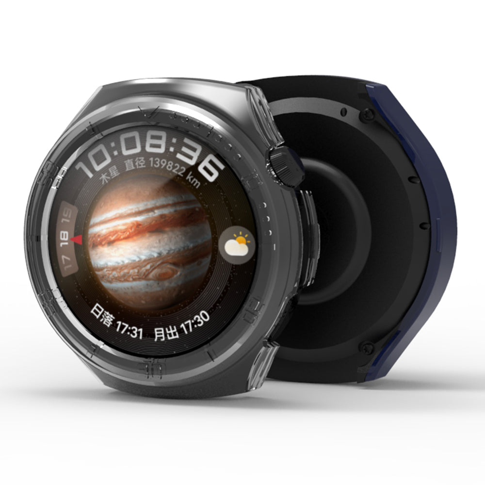 Uniqkart for Huawei Watch 4 Anti-collision Watch Case PC Hollow Protective Frame with Scale - Green