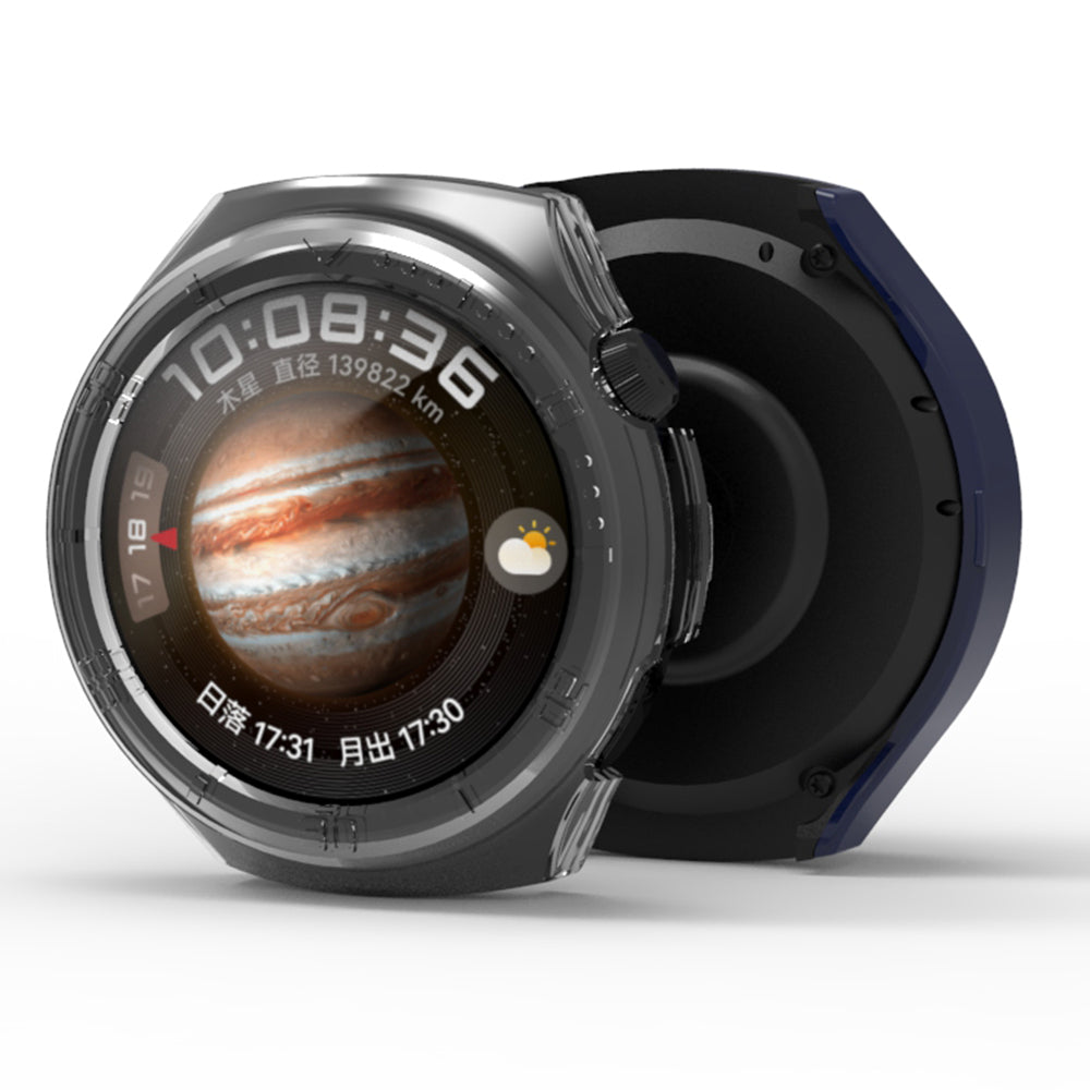 Uniqkart for Huawei Watch 4 Anti-collision Watch Case PC Hollow Protective Frame with Scale - White