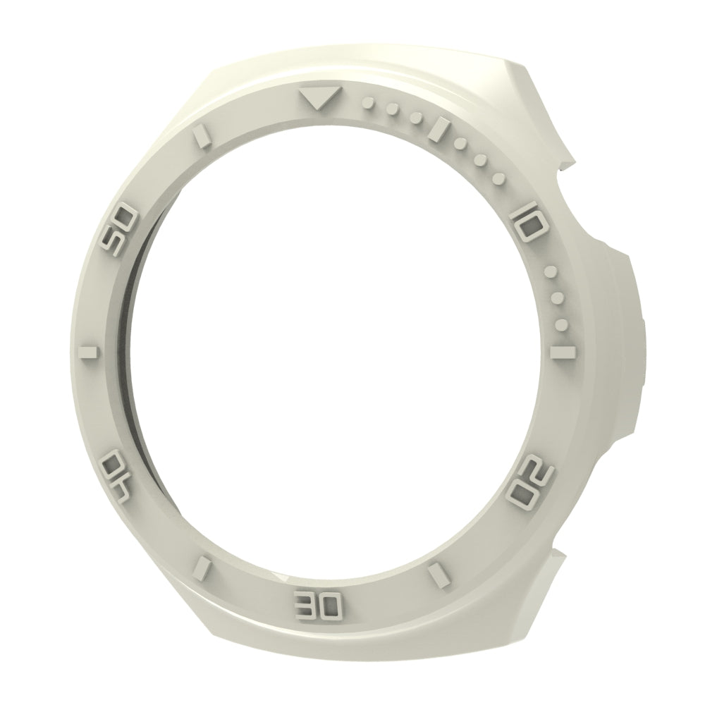 Uniqkart for Huawei Watch 4 Pro Anti-scratch PC Watch Case Hollow Protective Frame with Scale - White