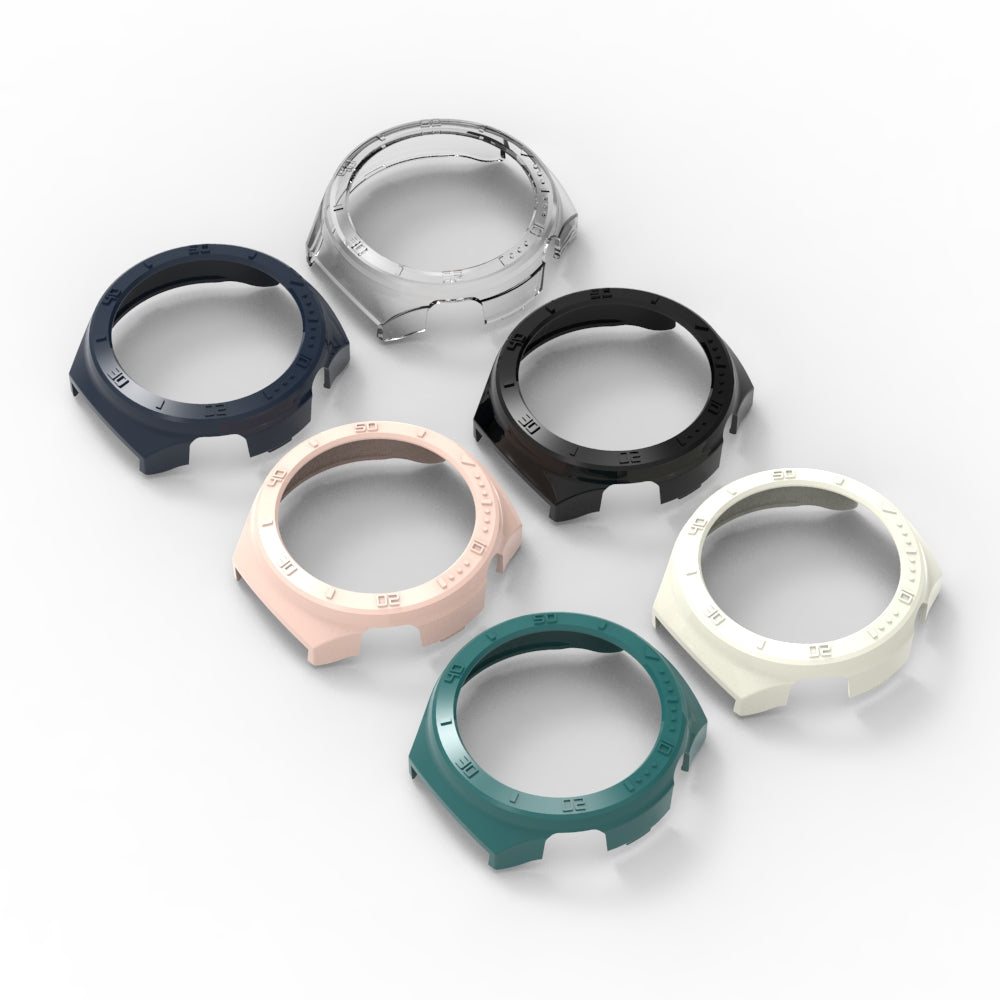 Uniqkart for Huawei Watch 4 Pro Anti-scratch PC Watch Case Hollow Protective Frame with Scale - White