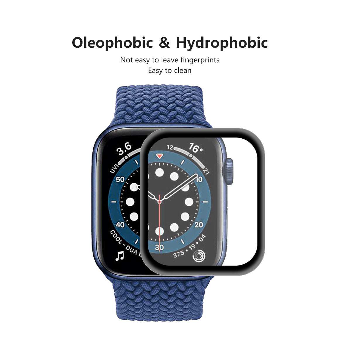 5Pcs / Set 0.2mm 9H Full Covering 3D Aluminum Alloy Edge Tempered Glass Screen Protector for Apple Watch Series 6 / 5 / 4 / SE / SE (2022) 40mm