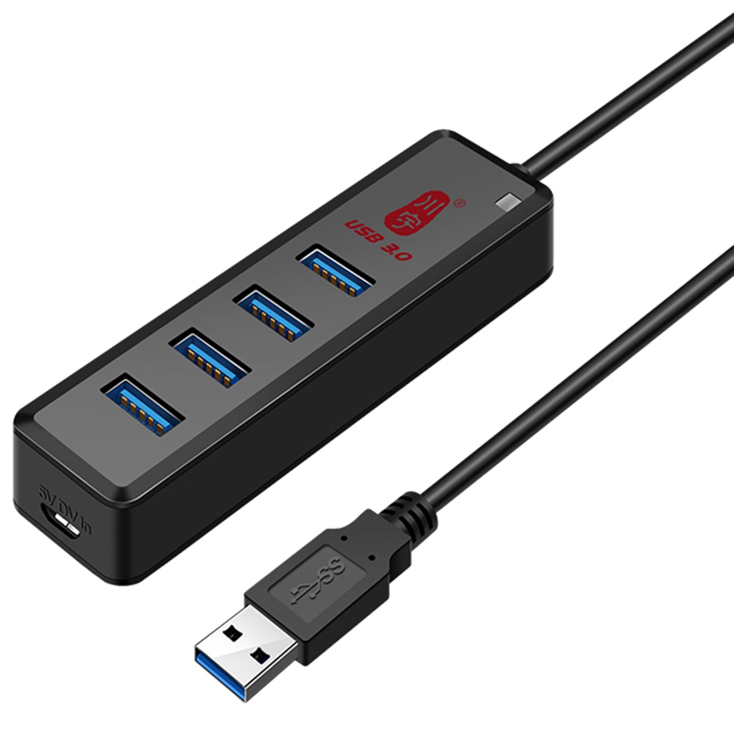 Uniqkart H302-100CM Magnetic Design USB Splitter Multi USB Port Expander with Micro-B Charging Port 4-port USB 3.0 Hub with 100cm Cable
