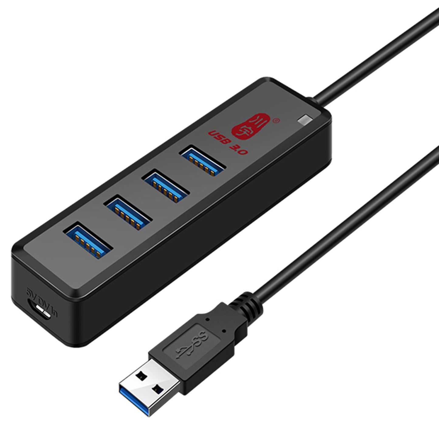 Uniqkart H302-100CM Multi USB Port Expander with Micro-B Charging Port USB Splitter 4-port USB 3.0 Hub with 100cm Cable, Support Fast Data Transfer