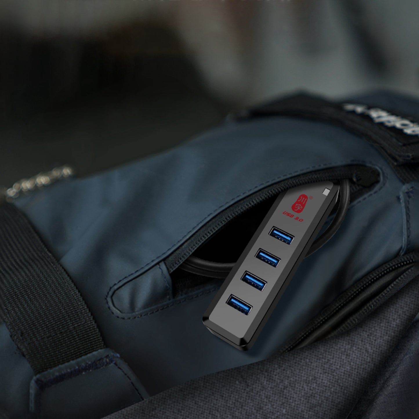 Uniqkart H302-100CM Multi USB Port Expander with Micro-B Charging Port USB Splitter 4-port USB 3.0 Hub with 100cm Cable, Support Fast Data Transfer