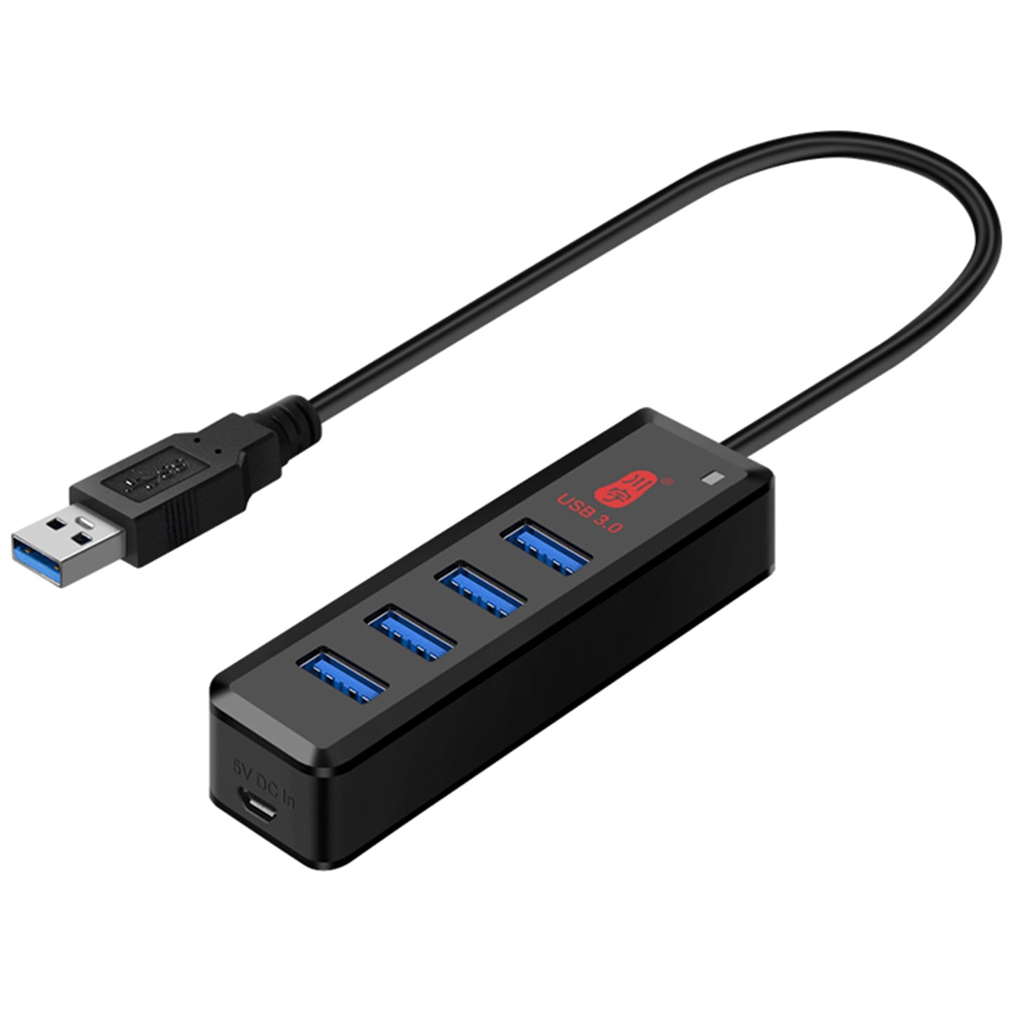 Uniqkart H302-30CM 4-port USB 3.0 Hub with 30cm Cable, Multi USB Port Expander with Micro-B Charging Port Fast Data Transfer USB Splitter