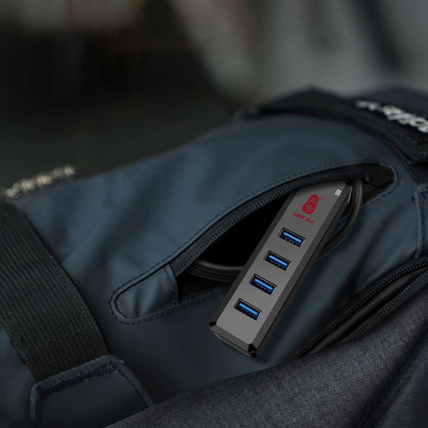 Uniqkart H302-30CM 4-port USB 3.0 Hub with 30cm Cable, Multi USB Port Expander with Micro-B Charging Port Fast Data Transfer USB Splitter