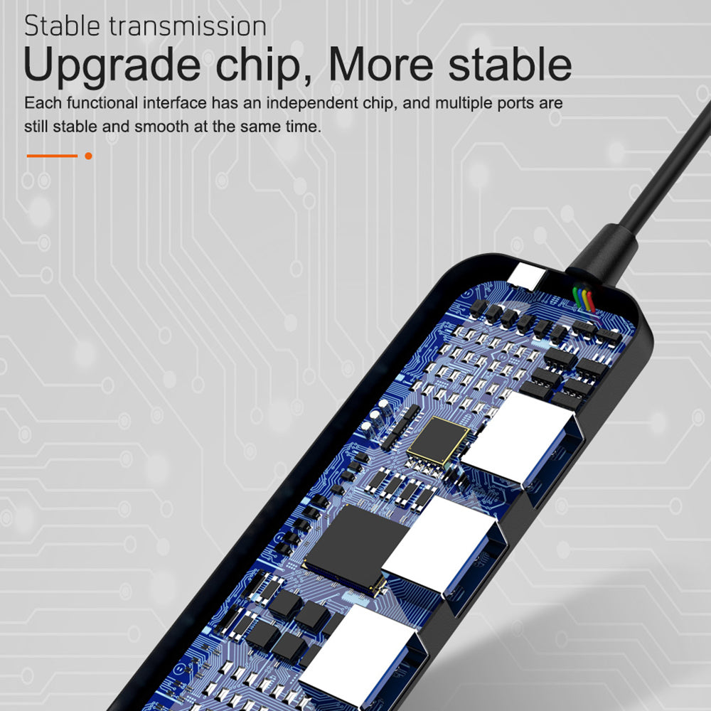 Ultra Slim 4 in 1 USB 3.0 Hub High Speed Data Transmission USB Expander Splitter for Android Phone and Laptop