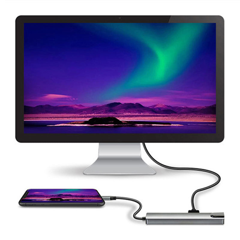 6-in-1 Type-C Hub Multifunctional Docking Station 4K UHD USB-C Adapter to USB 2.0, 87W Type-C, 100Mbps Ethernet