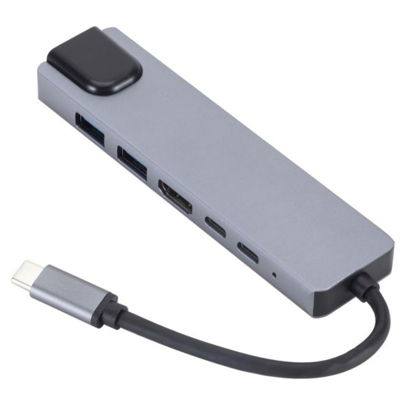 6-in-1 Type-C Hub Multifunctional Docking Station 4K UHD USB-C Adapter to USB 2.0, 87W Type-C, 100Mbps Ethernet