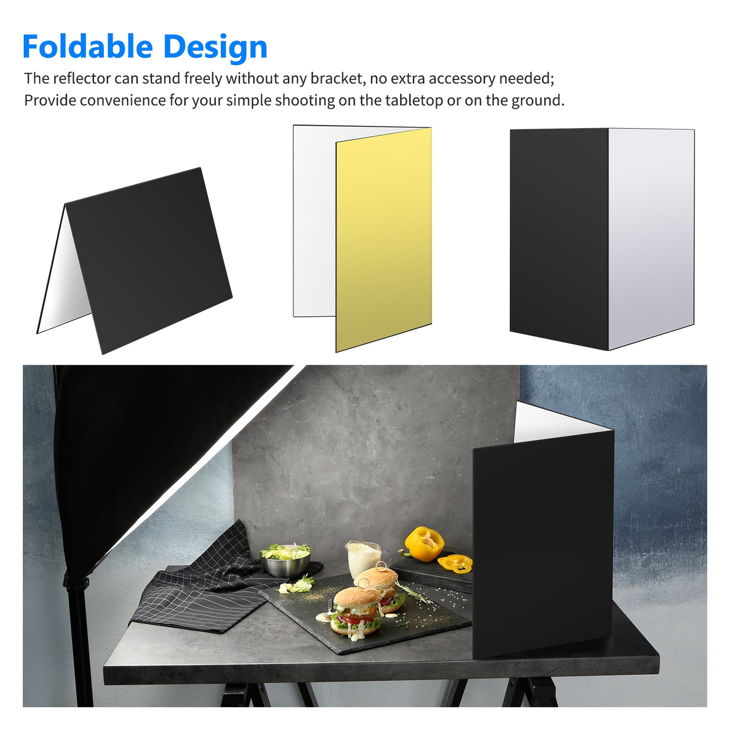 Uniqkart 2Pcs Light Reflector Photography A3 Cardboard Studio Foldable Light Diffuser Board, 42x30cm