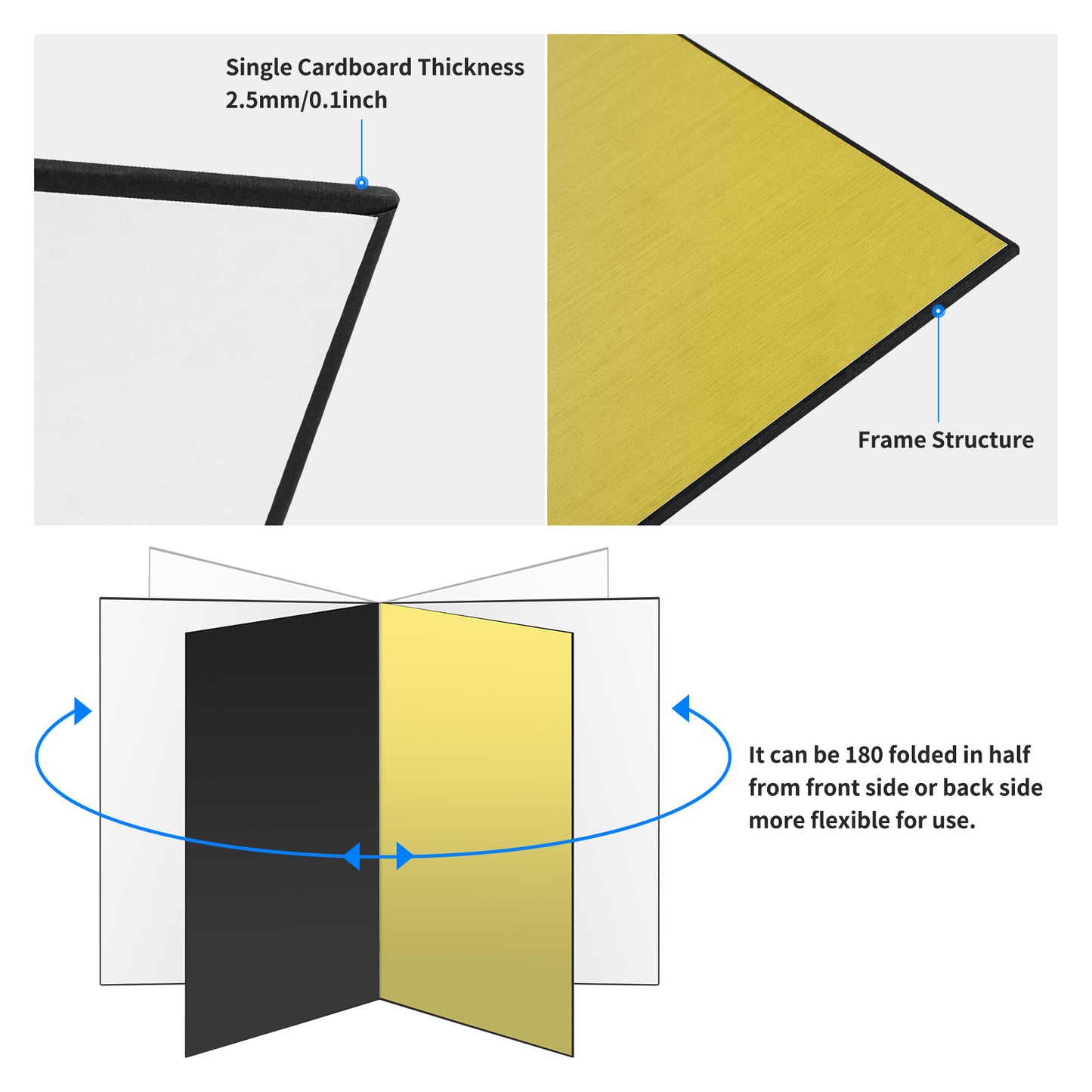 Uniqkart 2Pcs Light Reflector Photography A3 Cardboard Studio Foldable Light Diffuser Board, 42x30cm
