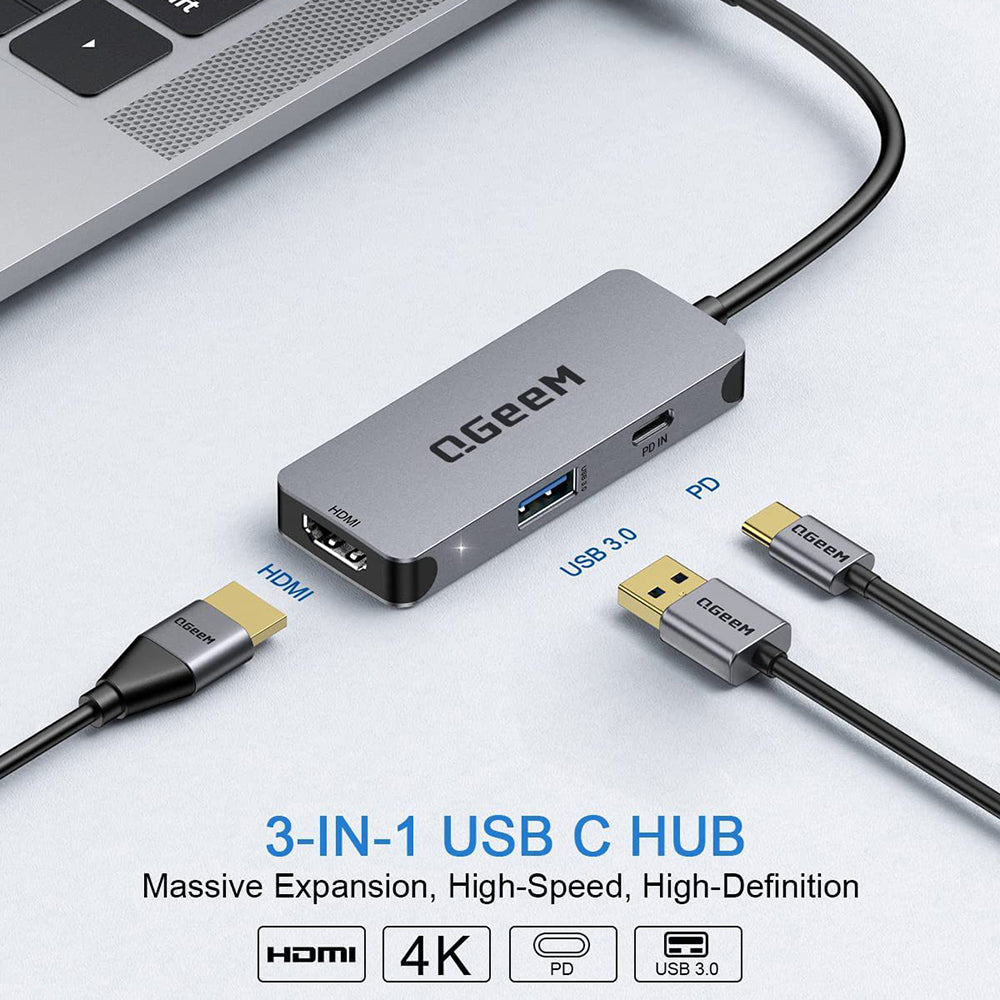 UH03-1 3 in 1 Docking Station Multifunction Type-C Hub Adapter USB-C to HD / PD 100W / USB Converter