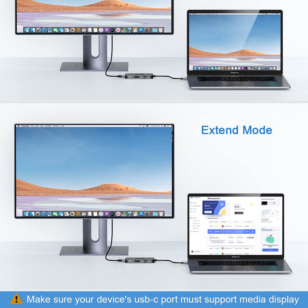 UH03-1 3 in 1 Docking Station Multifunction Type-C Hub Adapter USB-C to HD / PD 100W / USB Converter