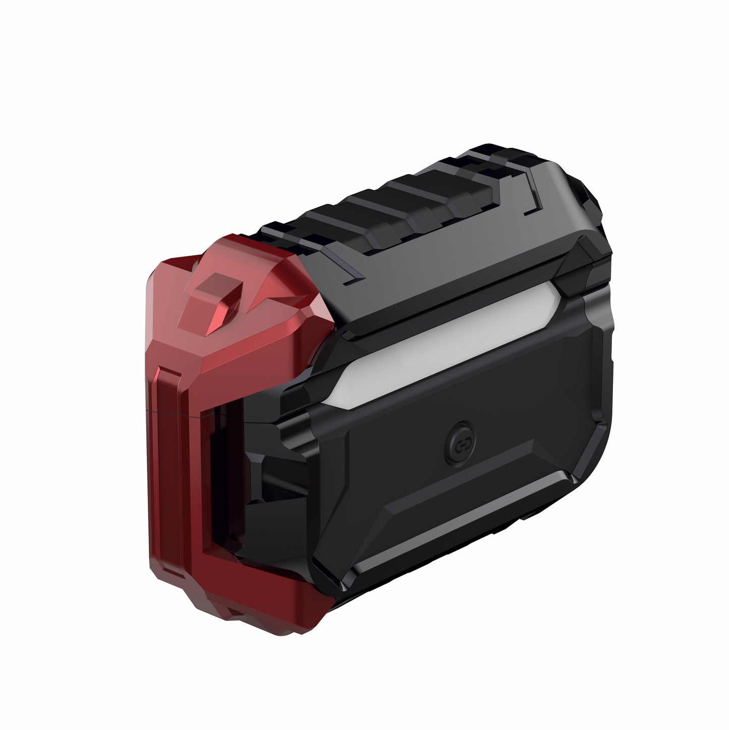 Thunder Series Silicone + Metal Anti Fall Protective Cover Earphone Case for Apple AirPods Pro - Black / Red