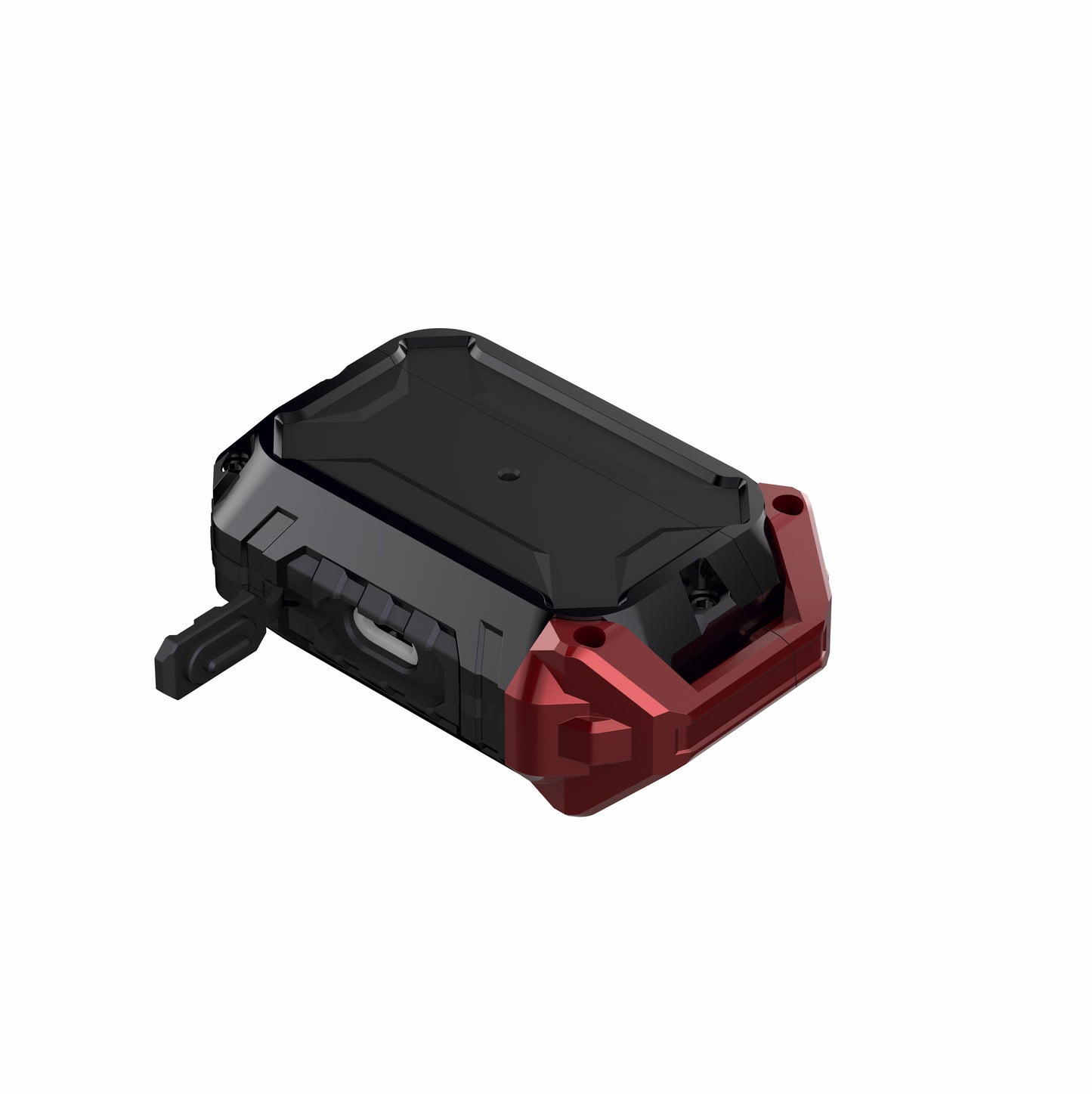 Thunder Series Silicone + Metal Anti Fall Protective Cover Earphone Case for Apple AirPods Pro - Black / Red