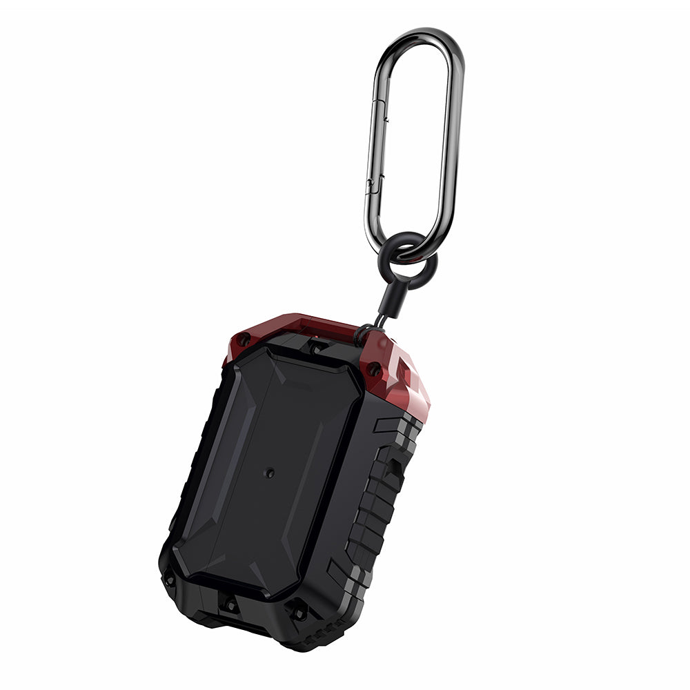 Thunder Series Silicone + Metal Anti Fall Protective Cover Earphone Case for Apple AirPods Pro - Black / Red