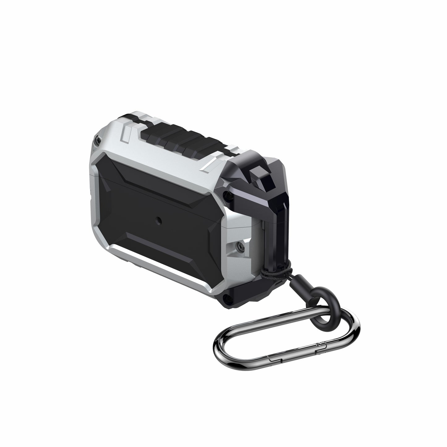 Thunder Series Silicone + Metal Anti Fall Protective Cover Earphone Case for Apple AirPods Pro - Silver