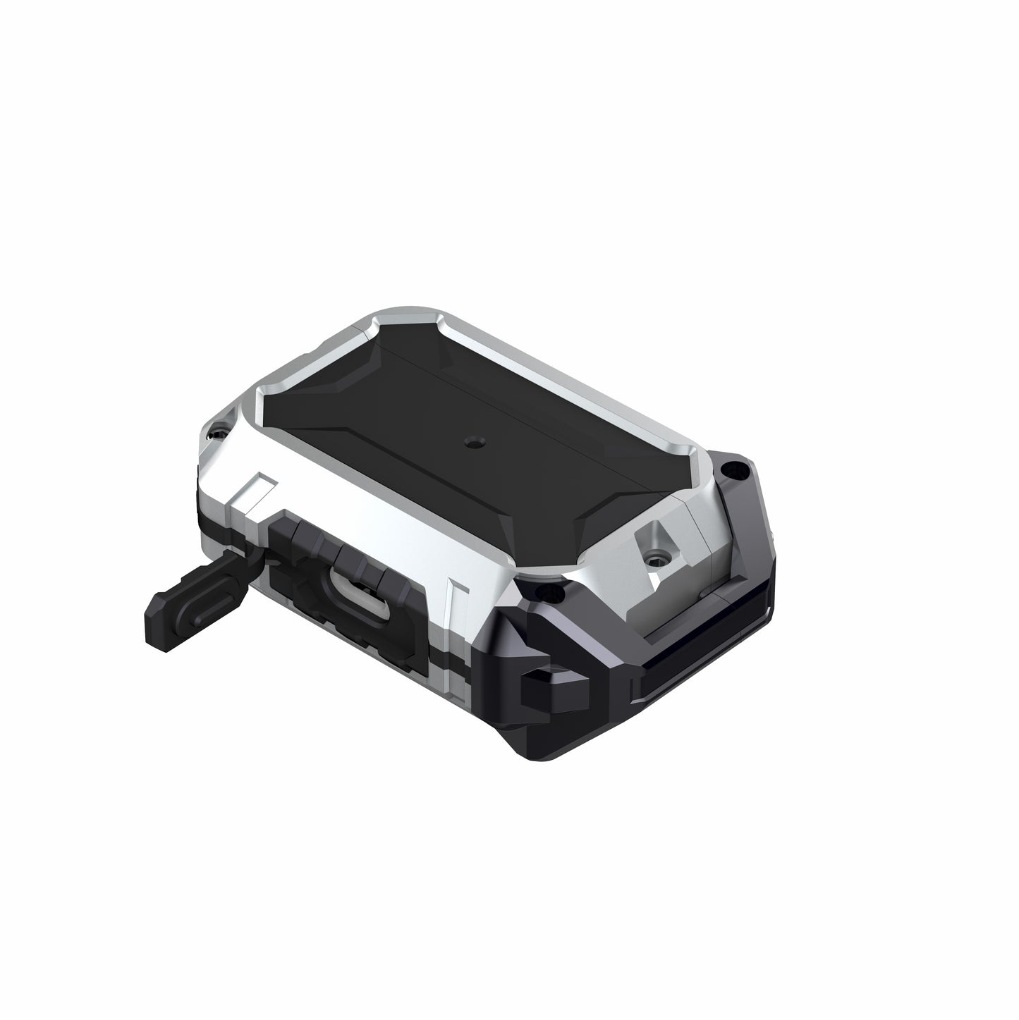 Thunder Series Silicone + Metal Anti Fall Protective Cover Earphone Case for Apple AirPods Pro - Silver