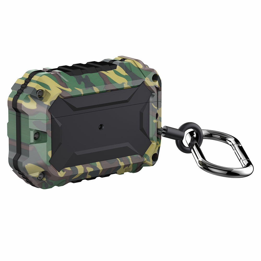 Thunder Series Silicone + Metal Anti Fall Protective Cover Earphone Case for Apple AirPods Pro - Camouflage