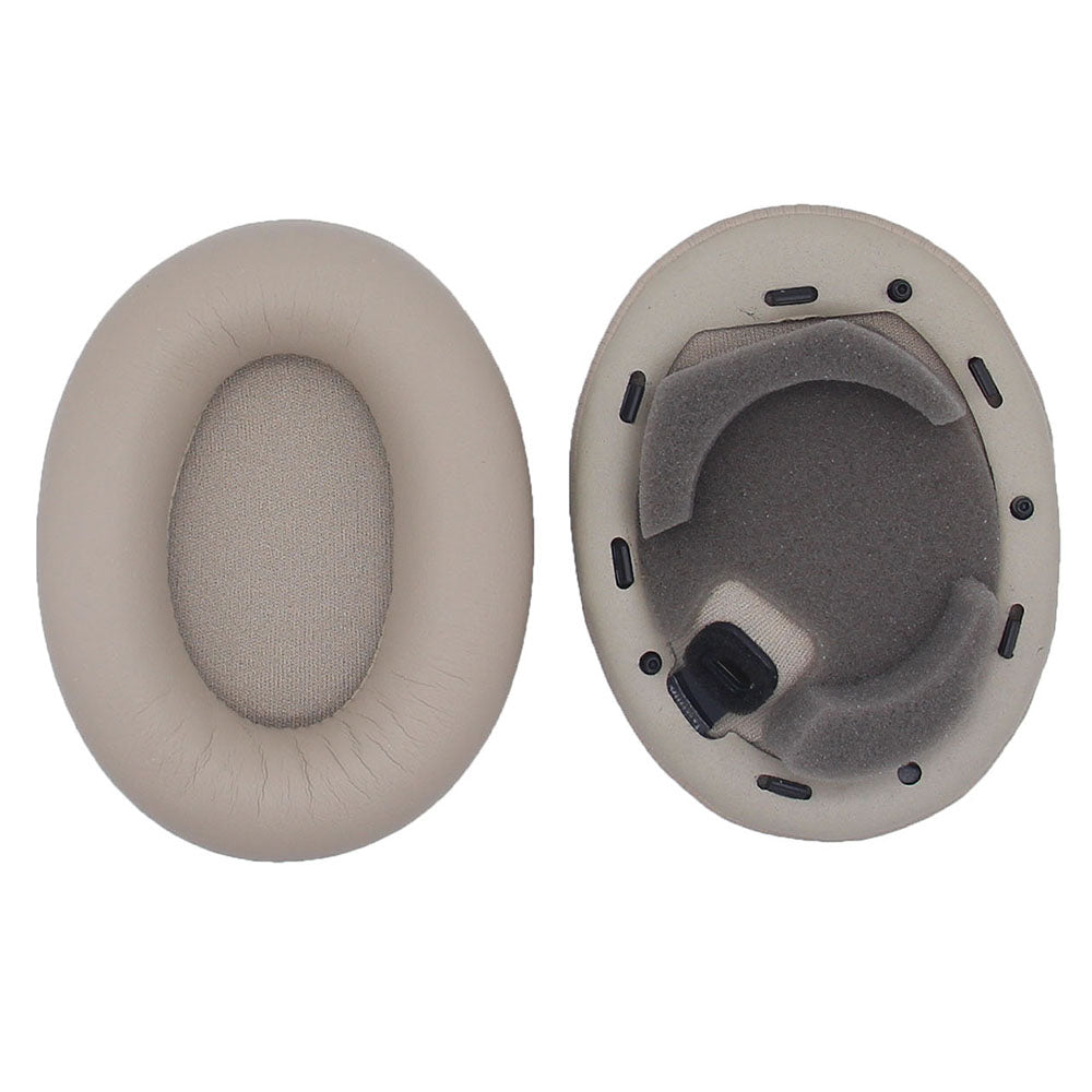 JZF-366 One Pair Headphone Replacement Earpads for Sony WH-1000XM4 Soft Protein Leather Cushions Earphone Accessories - Grey-white