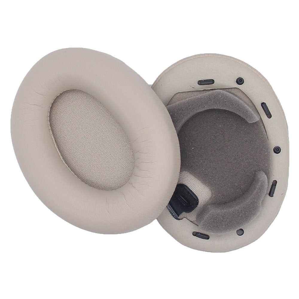 JZF-366 One Pair Headphone Replacement Earpads for Sony WH-1000XM4 Soft Protein Leather Cushions Earphone Accessories - Grey-white