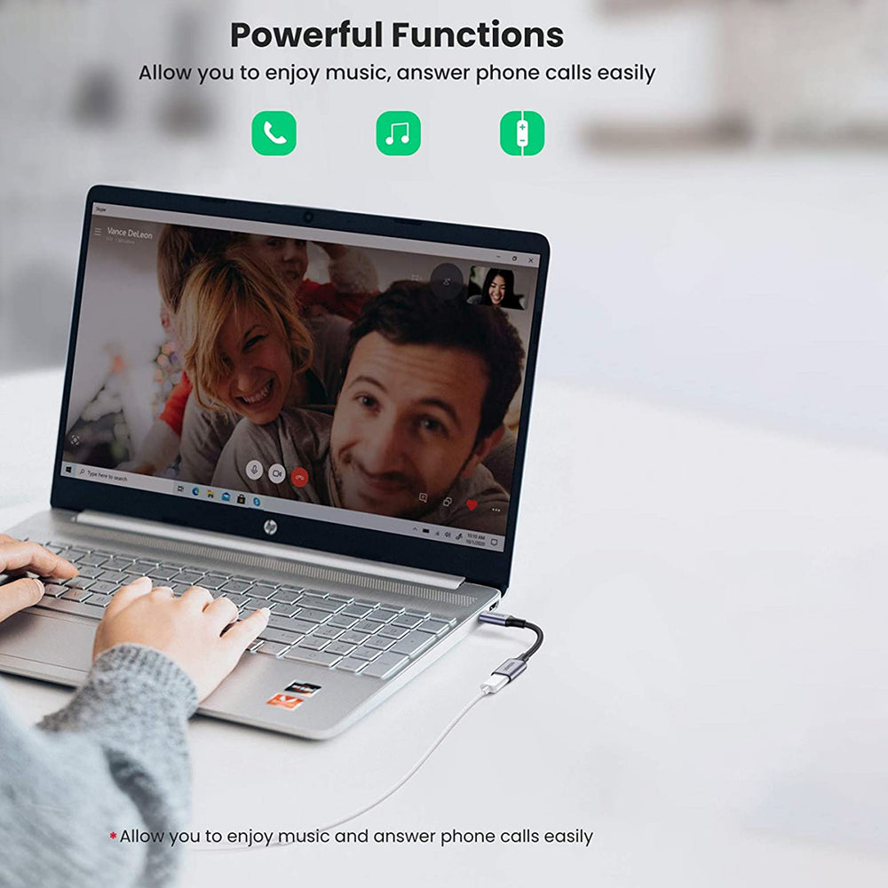 Uniqkart For iPad Pro 2021 MacBook Type C to MFI Lightning Audio Adapter Headphone Converter Support Call