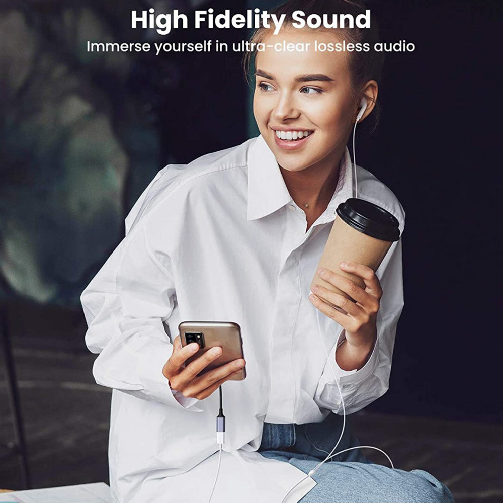 Uniqkart For iPad Pro 2021 MacBook Type C to MFI Lightning Audio Adapter Headphone Converter Support Call