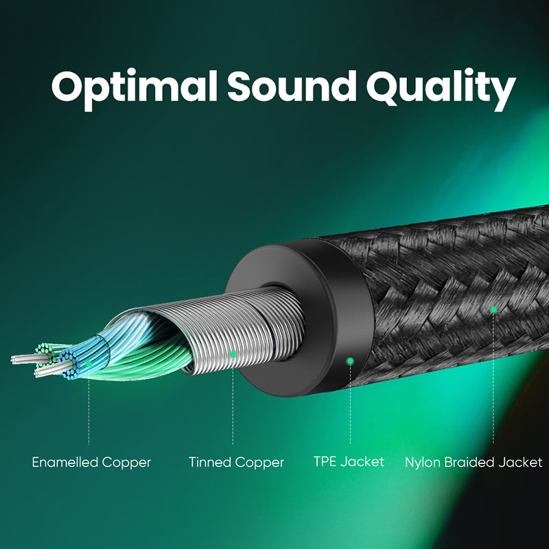 Uniqkart 3.5mm Audio Splitter Extension Cable 3.5mm Jack 1 Male to 2 Female Mic Y Splitter for Laptop Headphone Aux Cable