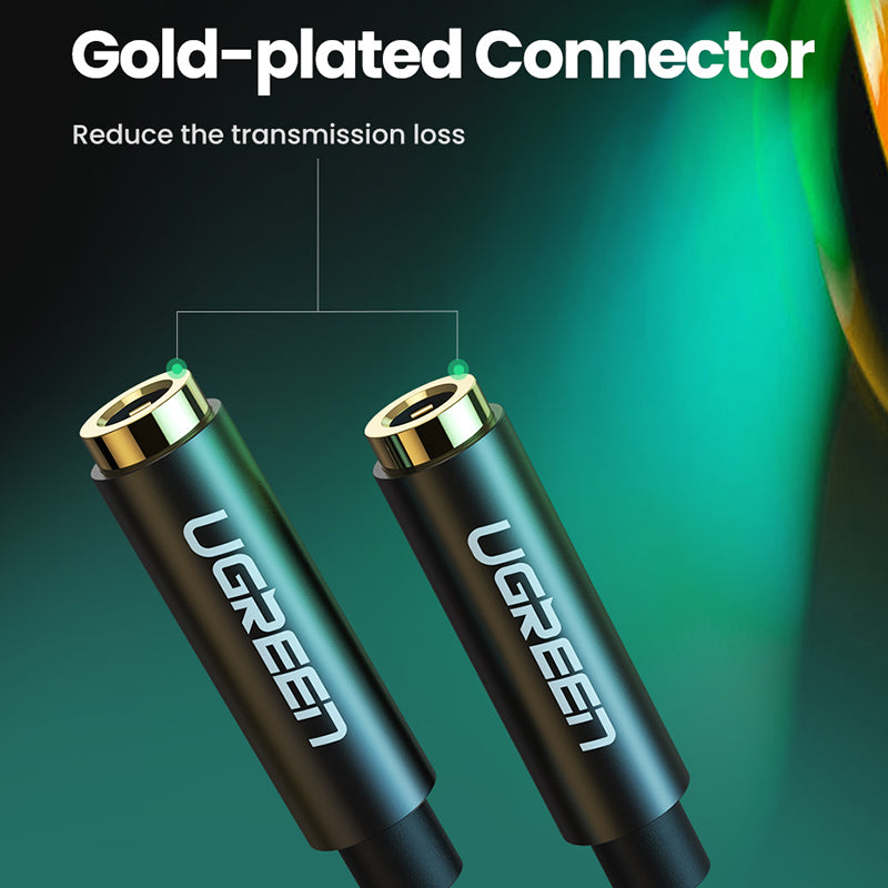 Uniqkart 3.5mm Audio Splitter Extension Cable 3.5mm Jack 1 Male to 2 Female Mic Y Splitter for Laptop Headphone Aux Cable