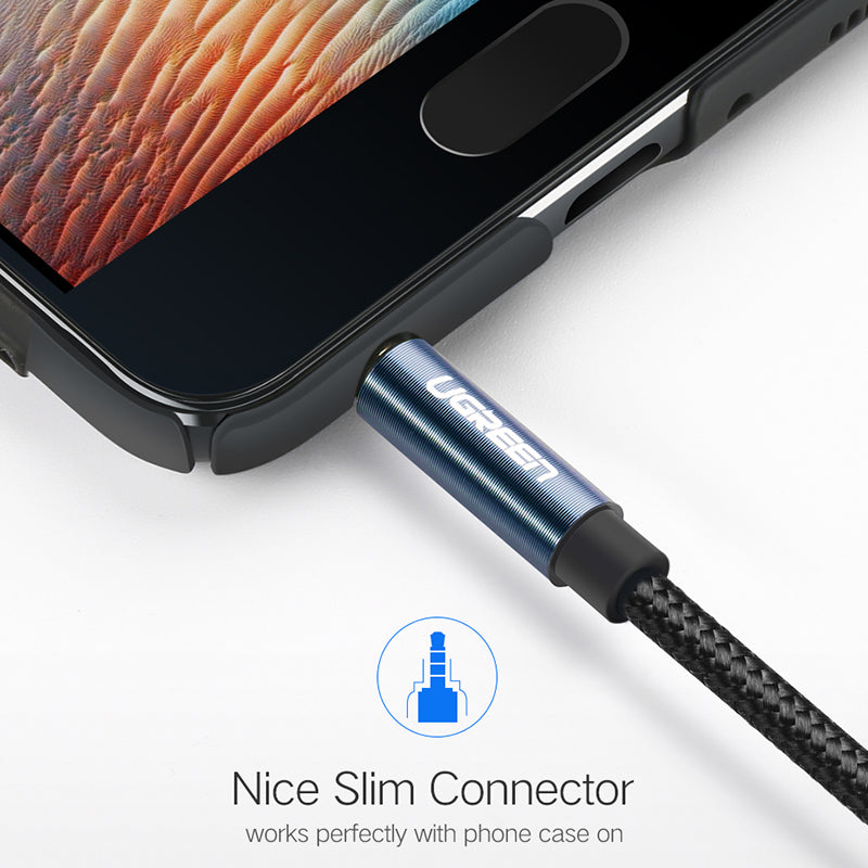 Uniqkart 1.5m Nylon-Braided 3.5mm Male to Female Audio Cable Extension Cord